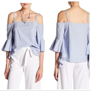Kensie Cold Shoulder Bell Sleeve Top